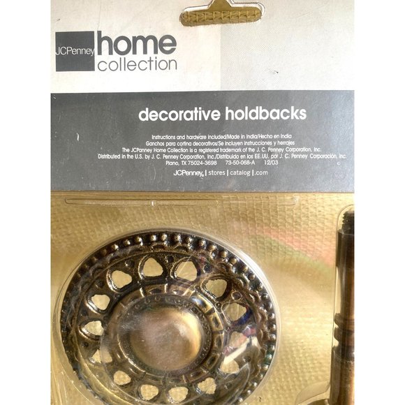 Scroll Hold Backs NIB Antique Gold Decorative JC Penny Home Collection - Picture 3 of 4